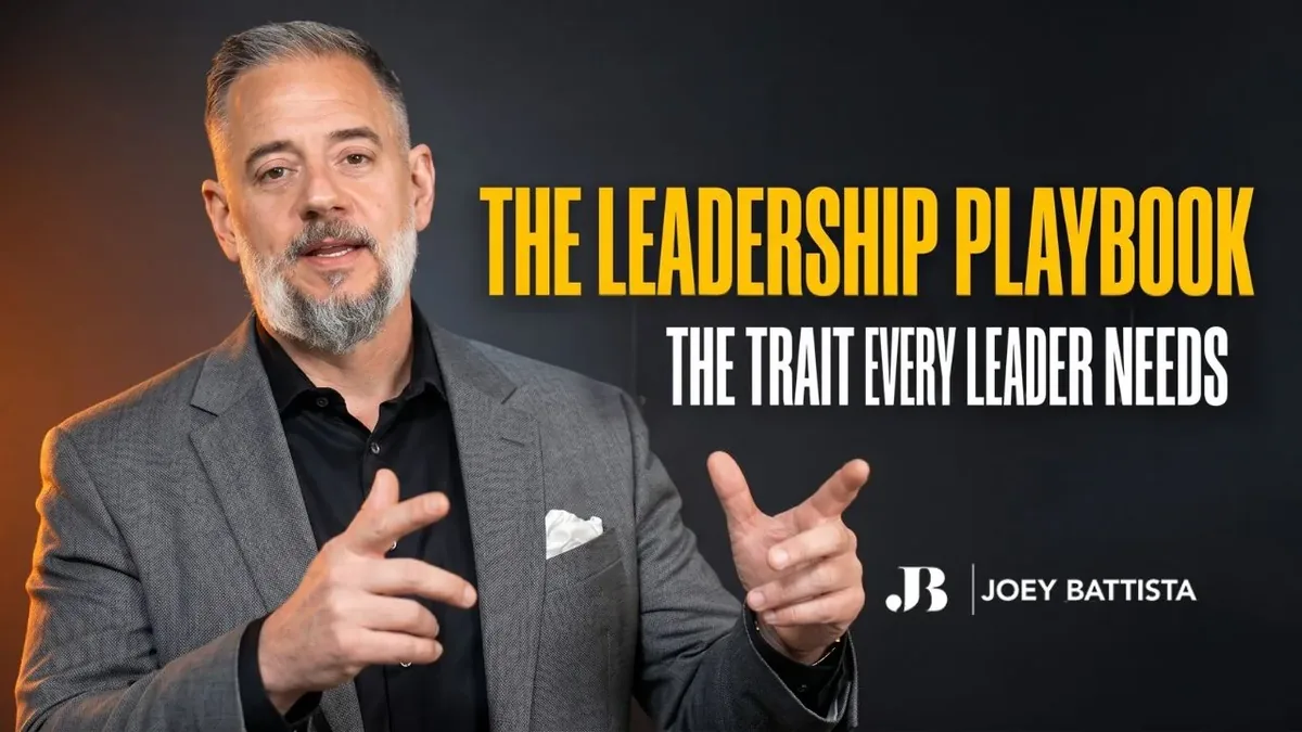 Joey Battista explaining the leadership playbook for business leadership and leadership development